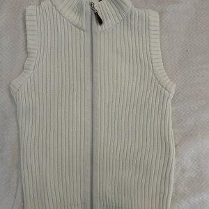 GAP Off-White Ribbed Knit Vest